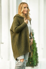 Load image into Gallery viewer, New Knitted Hoodie Sweater Temperament Commuter Bat Type Loose Purple Hooded Sweater Jacket Women