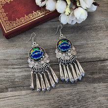 Load image into Gallery viewer, National Style Embroidered Tassel Earrings Retro Fashion Chime Earrings Ethnic Style Versatile Earrings