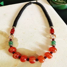 Load image into Gallery viewer, Classic Tibetan Red Blood Beeswax Old Wax Cake Necklace Abacus Bead Collarbone Chain Men&#39;s and Women&#39;s Ethnic Style Retro Neck Jewelry