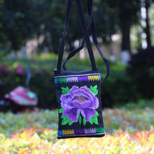 Load image into Gallery viewer, Ethnic Style Tribal Embroidery Flower Crossbody 6.5 Inch Mobile Phone Bag Hanging Neck Mobile Phone Bag