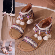 Load image into Gallery viewer, Bohemian Summer New Ethnic Fairy Open Toe Beaded Roman Sandals