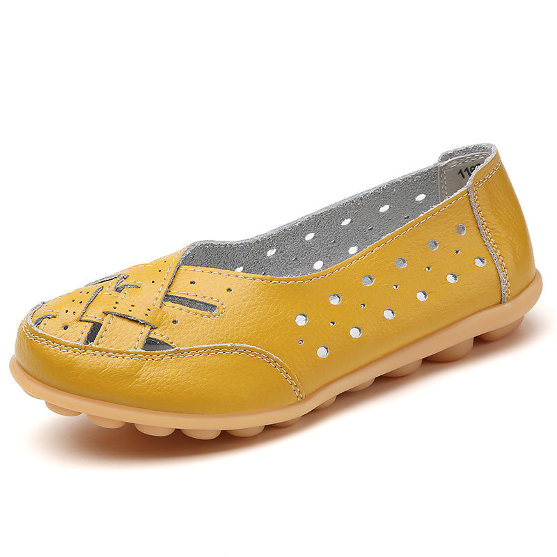 Plus Size Bird's Nest Summer Women's Shoes Hollow Loafers