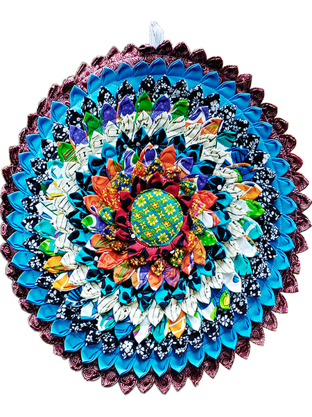 New Ethnic Style Handmade Round Fabric Seat Cushion Washable Cotton and Linen Tatami Mat Futon Splicing Garden Chair Cushion