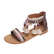 Load image into Gallery viewer, Bohemian Summer New Ethnic Fairy Open Toe Beaded Roman Sandals