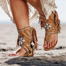 Load image into Gallery viewer, Summer Flat Bottomed Fringed Handmade Beaded Women&#39;s Sandals