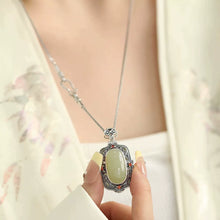 Load image into Gallery viewer, 925 Silver Retro New Jade Egg Surface Sachet Pendant Can Be Opened Pendant Necklace Light Luxury Versatile Premium