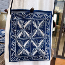 Load image into Gallery viewer, Batik Blue Dye Blue and White Dye Plant Dye Coarse Cloth Messenger Bag