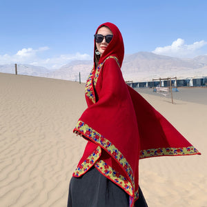 Big Cape, Comfortable Breathable Scarf, Ethnic Style Shawl Cape