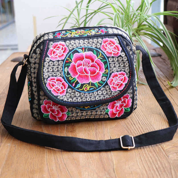 Ethnic Style Single Shoulder Crossbody Embroidery Bag Women's Bag