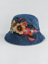 Load image into Gallery viewer, Fashion National Style Embroidered Denim Fisherman Hat Outdoor Sun Protection Travel Street Basin Hat.