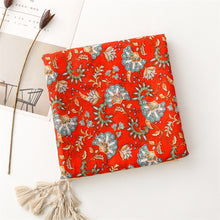 Load image into Gallery viewer, Retro Ethnic Style Shawl Red Flower Scarf Cotton Linen Scarf