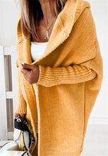 Load image into Gallery viewer, New Knitted Hoodie Sweater Temperament Commuter Bat Type Loose Purple Hooded Sweater Jacket Women
