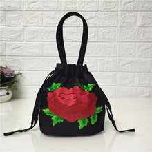 Load image into Gallery viewer, Ethnic style embroidered bag, embroidered canvas bag, mobile phone change, drawstring small bag, women&#39;s bucket bag