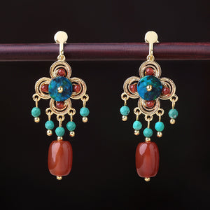 New Original Design Is Classic, Fashionable, Red, Exquisite, Elegant Earrings, Slimming Earrings, and Ear Clips for Women