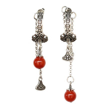 Load image into Gallery viewer, 925 Silver Retro New Tibetan Style Tassel Asymmetric Earrings Women&#39;s Niche Design