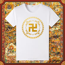 Load image into Gallery viewer, Buddha Heart Seal Ten Thousand Characters Buddha Cotton short-sleeved T-shirt for men and women