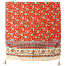 Load image into Gallery viewer, Retro Ethnic Style Shawl Red Flower Scarf Cotton Linen Scarf