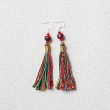 Load image into Gallery viewer, Tibetan Fringed Earrings 925 Sterling Silver Ear Hooks Niche Retro Ethnic Style Jewelry