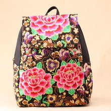 Load image into Gallery viewer, Ethnic Embroidered Backpack Ladies New Large-capacity Canvas Travel Bag Fashion Backpack