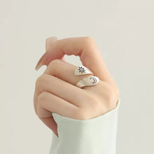 Load image into Gallery viewer, 925 Silver Retro New Sun and Moon Ring Ring Opening Adjustment Simple Women's Niche Design High Sense