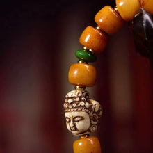 Load image into Gallery viewer, Tibetan Yak Bone Bucket Beads Cultural Play Bracelet Single Circle Return Bone Guanyin Accessories Tibetan Retro Men&#39;s and Women&#39;s Versatile Bracelet