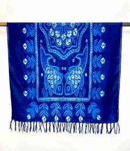 New Blue Dye Tie Scarf Ethnic Style Tie Dye Retro Large Shawl Long Detached Tibetan Blue Art Wax Dyed Scarf