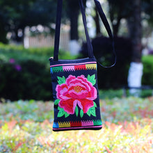 Load image into Gallery viewer, Ethnic Style Tribal Embroidery Flower Crossbody 6.5 Inch Mobile Phone Bag Hanging Neck Mobile Phone Bag