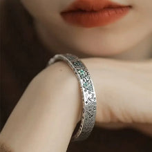 Load image into Gallery viewer, 925 Silver Retro New Color Shell Geometric Graffiti Opening Bracelet Totem Enamel Old Female Niche Design