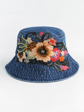 Load image into Gallery viewer, Fashion National Style Embroidered Denim Fisherman Hat Outdoor Sun Protection Travel Street Basin Hat.