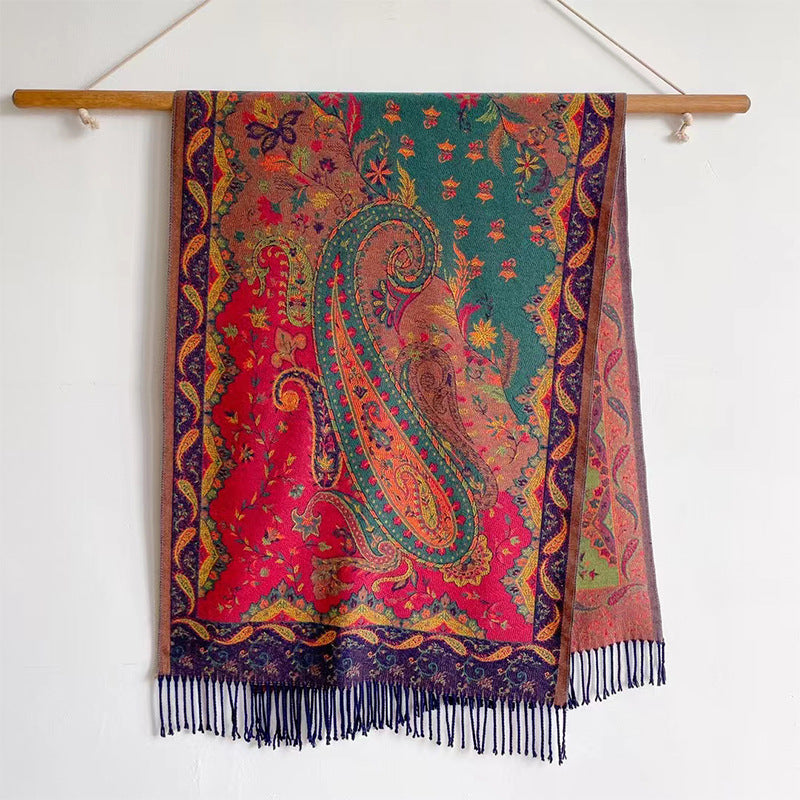 New Tibetan Scarf Female Shawl Retro Cashew Poncho Scarf