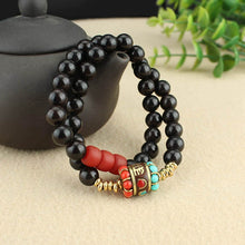 Load image into Gallery viewer, Tibetan Nepalese Green Sandalwood Bracelet Men&#39;s and Women&#39;s Retro Ethnic Style Natural Sour Branch Multi-circle Buddha Bead Bracelet