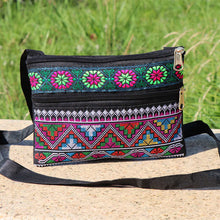 Load image into Gallery viewer, Ethnic Embroidery Single Shoulder Crossbody Bag Double Layer Zipper Bag