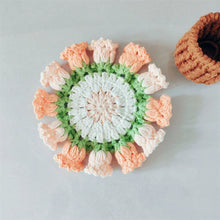Load image into Gallery viewer, Hand Crocheted Wool Lily of The Valley Coaster Thermal Insulation Pad Small Bouquet for Girls Gifts