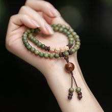 Load image into Gallery viewer, Old material green sandalwood Buddha beads bracelet female forest student sandalwood passion seed bracelet couple ethnic style