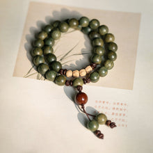 Load image into Gallery viewer, Old material green sandalwood Buddha beads bracelet female forest student sandalwood passion seed bracelet couple ethnic style