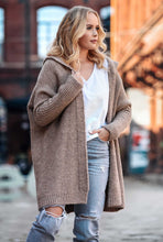 Load image into Gallery viewer, New Knitted Hoodie Sweater Temperament Commuter Bat Type Loose Purple Hooded Sweater Jacket Women