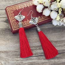 Load image into Gallery viewer, National Style Embroidered Tassel Earrings Retro Fashion Chime Earrings Ethnic Style Versatile Earrings