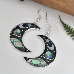 Bohemian Creative Personality Moon Crystal Earrings Fashion Vast Universe Star Sky Pendant Earrings