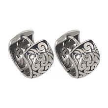 Load image into Gallery viewer, Cloud Ear Buckle Tibetan Style Retro Old Thai Silver Tang Grass Pattern Earrings