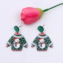 Load image into Gallery viewer, New Red Sweater Christmas Earrings Earstuds Cute Elk Santa Claus Christmas Tree Snowman Earrings