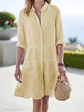 Load image into Gallery viewer, Women&#39;s Clothing Autumn Long Sleeve Women&#39;s Striped Shirt Dress