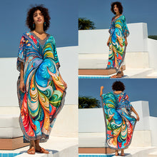 Load image into Gallery viewer, New Printing Vacation Beach Dress Loose Robe Bikini Blouse Sun Protection