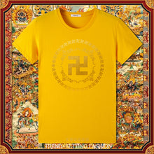 Load image into Gallery viewer, Buddha Heart Seal Ten Thousand Characters Buddha Cotton short-sleeved T-shirt for men and women