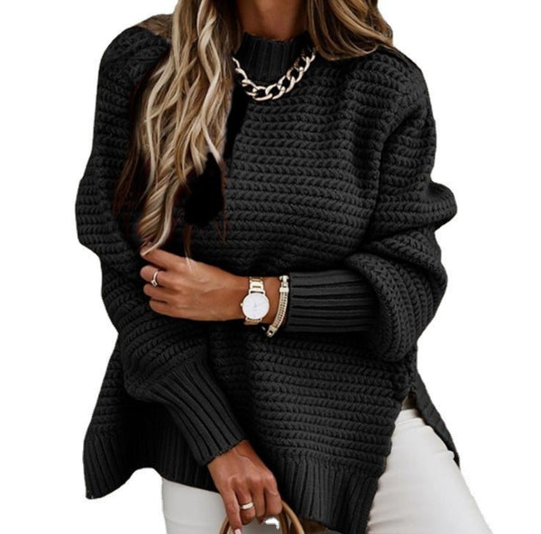 2025 Autumn and Winter Loose Lazy Wind Long Sleeve Pullover Knitted Sweater Women