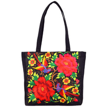 Load image into Gallery viewer, Ethnic Style Embroidered Shoulder Bag with Large Capacity Women&#39;s Tote Bag, Canvas, National Style Peony Handbag, Shopping Bag