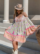 Load image into Gallery viewer, Popular Loose Strap Print Off Shoulder Tassel Dress Holiday Dress