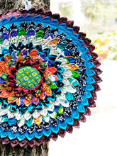Load image into Gallery viewer, New Ethnic Style Handmade Round Fabric Seat Cushion Washable Cotton and Linen Tatami Mat Futon Splicing Garden Chair Cushion