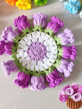 Load image into Gallery viewer, Hand Crocheted Wool Lily of The Valley Coaster Thermal Insulation Pad Small Bouquet for Girls Gifts