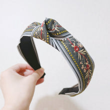 Load image into Gallery viewer, Ethnic Style Embroidery Headband, Retro Hair Accessories, Knotted in The Middle, Wide Edge Headband