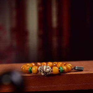 Tibetan Yak Bone Bucket Beads Cultural Play Bracelet Single Circle Return Bone Guanyin Accessories Tibetan Retro Men's and Women's Versatile Bracelet